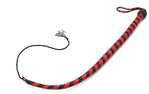 Kiotos Leather Whip Black & Red 60 cm
