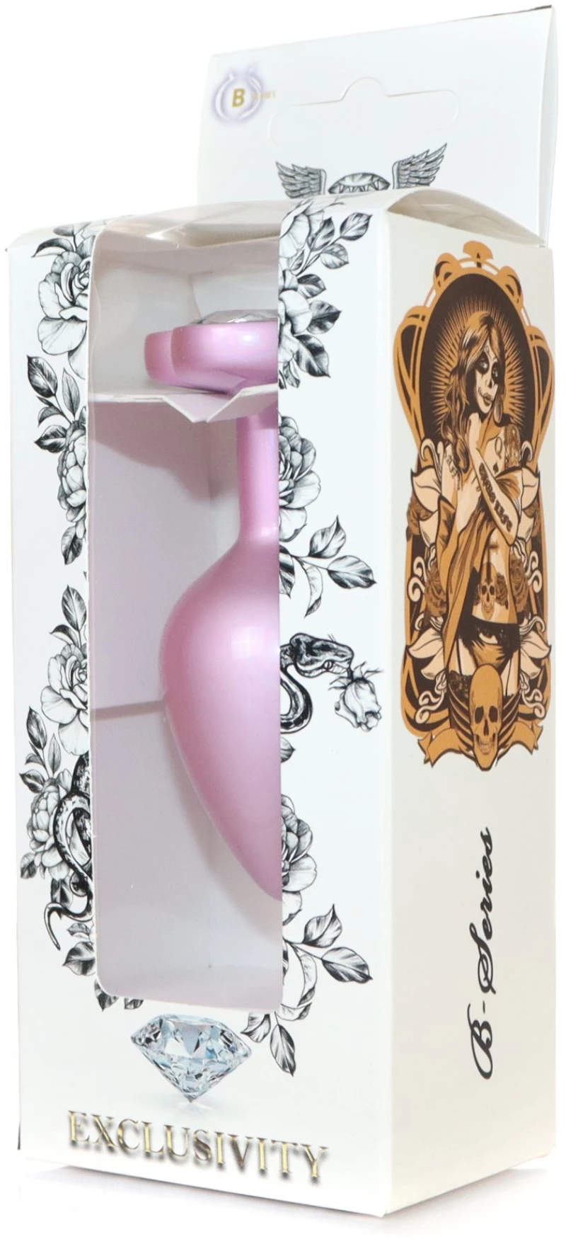 Plug-Jewellery Pearl Pink Heart PLUG- Clear M