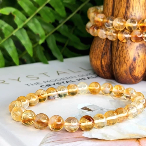 Βραχιόλι με Λίθους Κιτρίνη Citrine Healing Crystal Bracelet 8mm