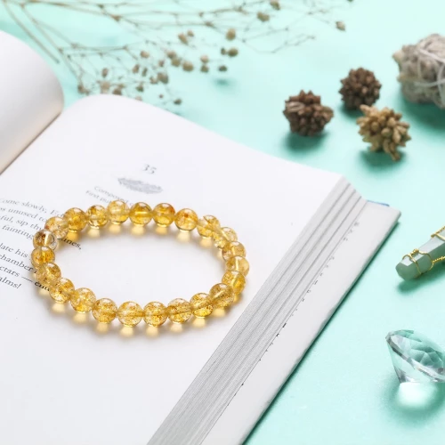 Βραχιόλι με Λίθους Κιτρίνη Citrine Healing Crystal Bracelet 8mm