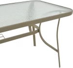 Τραπέζι Ensure  μέταλλο σαμπανιζέ-γυαλί 140x80x70εκ
