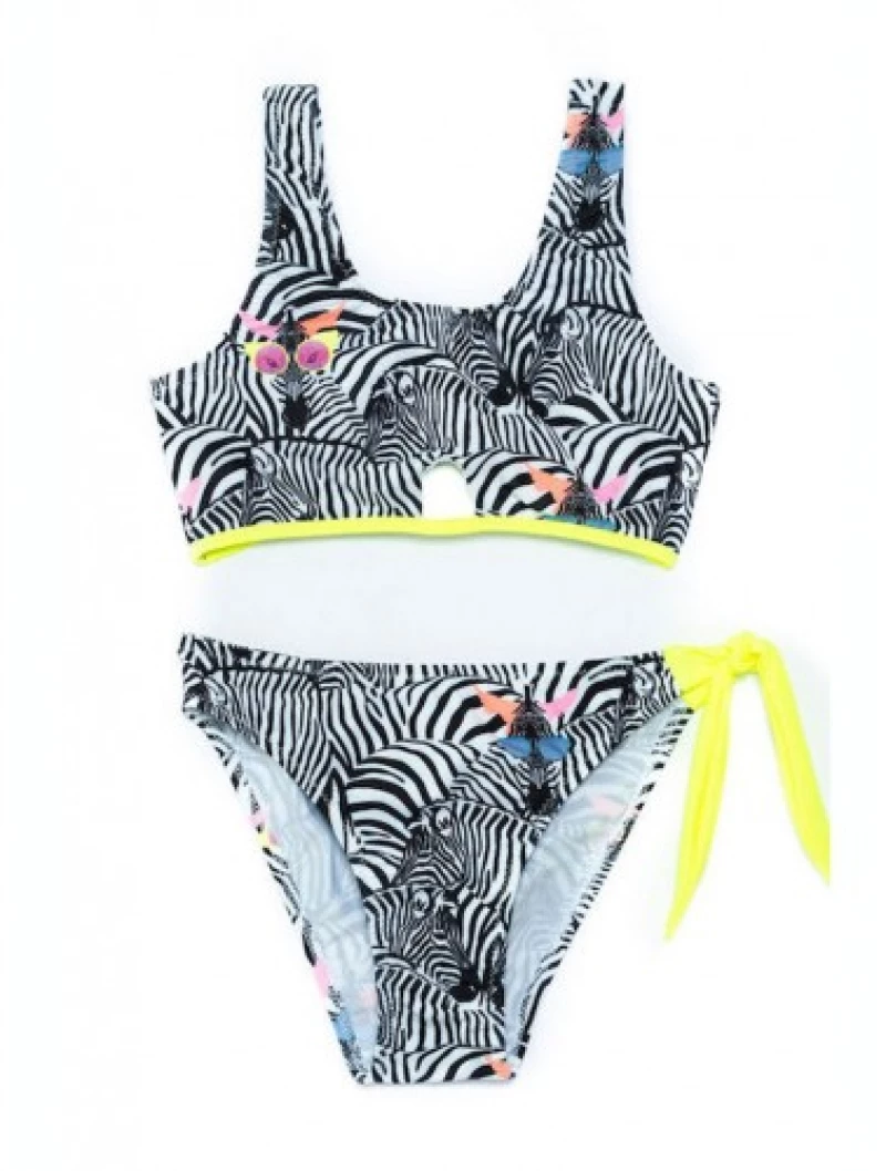 Παιδικό Μαγιό Μπικίνι Tortue "Zebra" S4-109-128- Λευκό-μαύρο