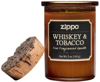 ZIPPO ΑΡΩΜΑΤΙΚΟ ΚΕΡΙ ΣΕ ΒΑΖΟ WHISKEY & TOBACCO 35 ΩΡΩΝ 7x11,4CM 141GR