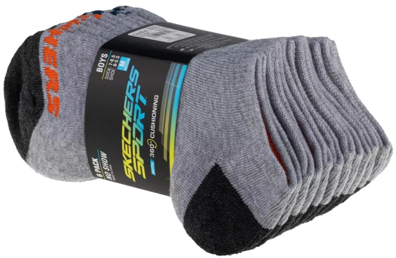 Skechers Boys 6pk No Show Socks S108264-GRY