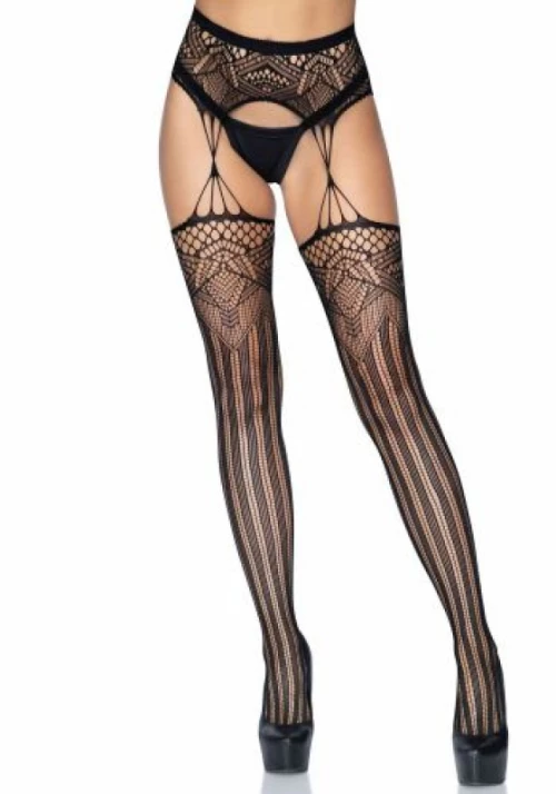Net garter belt stockings