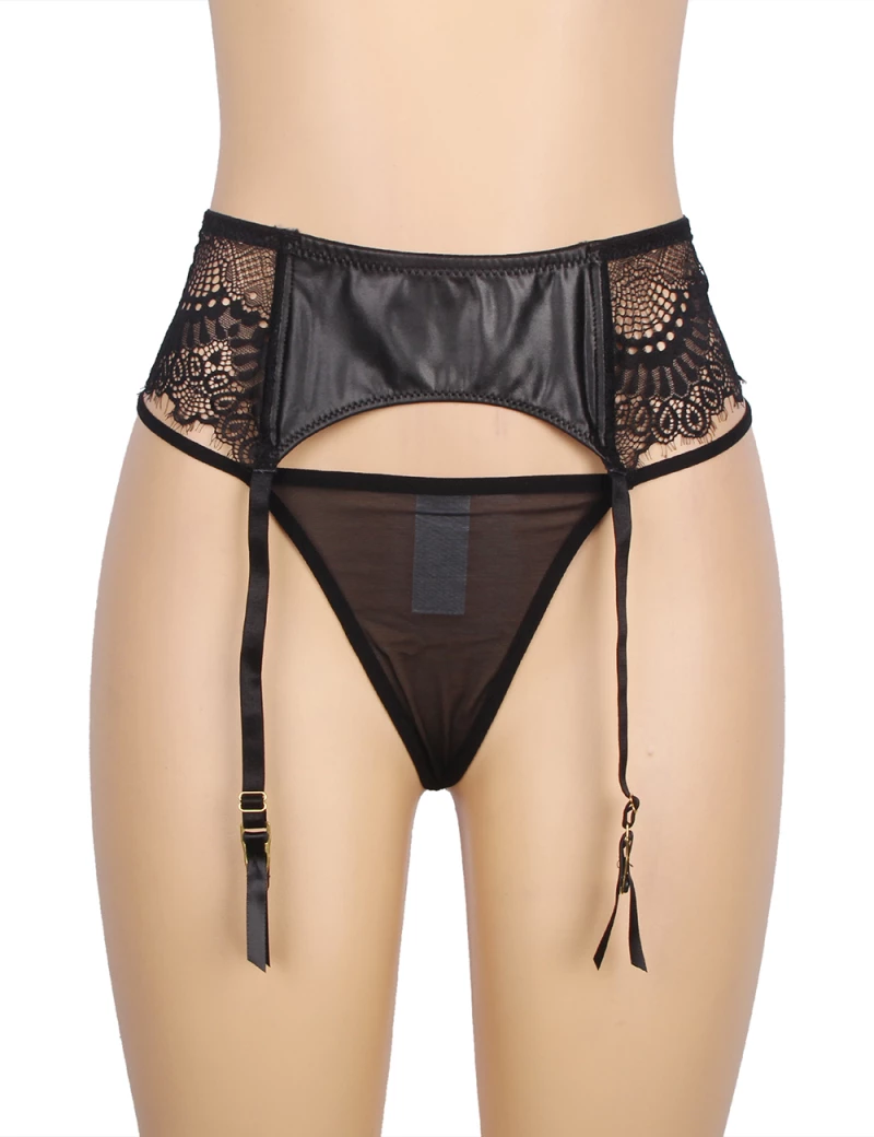 Black Lace Garter Belt Panty