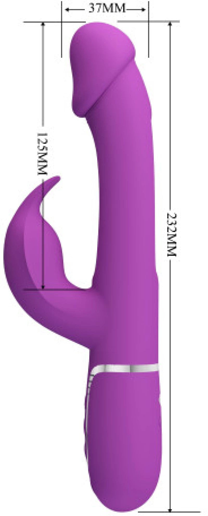 PRETTY LOVE KAMPAS with flicking-swinging tongue vibrator Purple