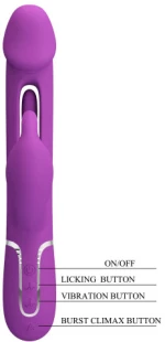 PRETTY LOVE KAMPAS with flicking-swinging tongue vibrator Purple