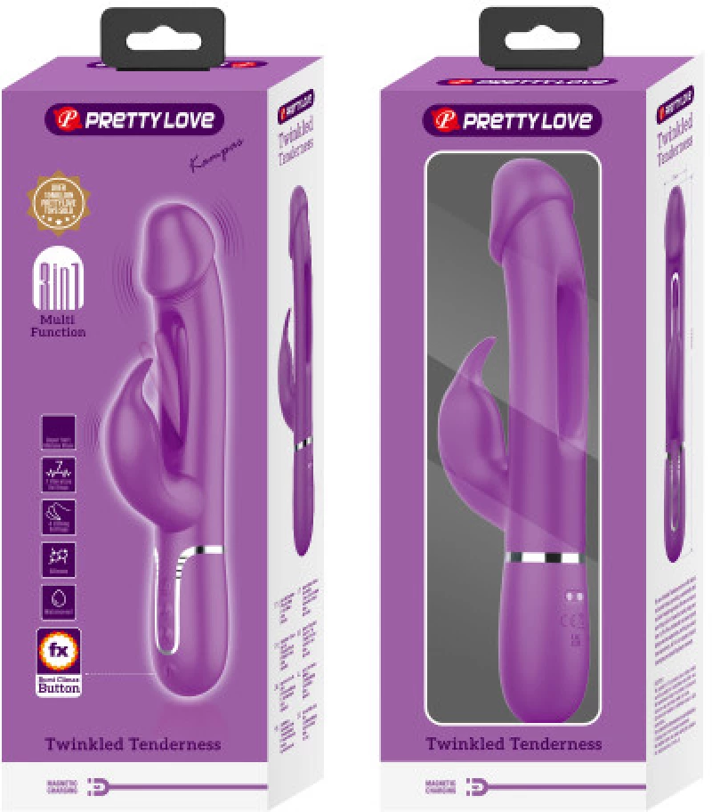 PRETTY LOVE KAMPAS with flicking-swinging tongue vibrator Purple