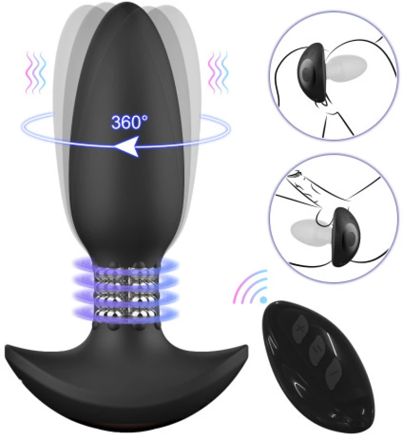 The Revolver Remote controlled Vibrating Rotating anal Plug