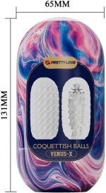 PRETTY LOVE - COQUETTISH BALLS SILICONE MALE MASTURBATOR WHITE