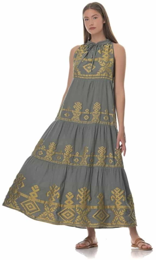 Φόρεμα Naxos Grey-Gold