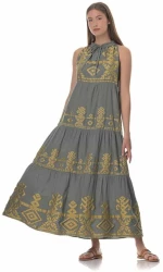 Φόρεμα Naxos Grey-Gold