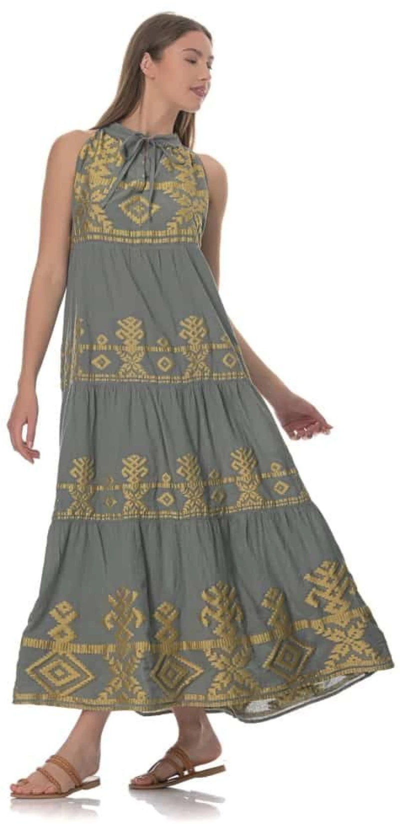 Φόρεμα Naxos Grey-Gold