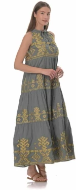 Φόρεμα Naxos Grey-Gold