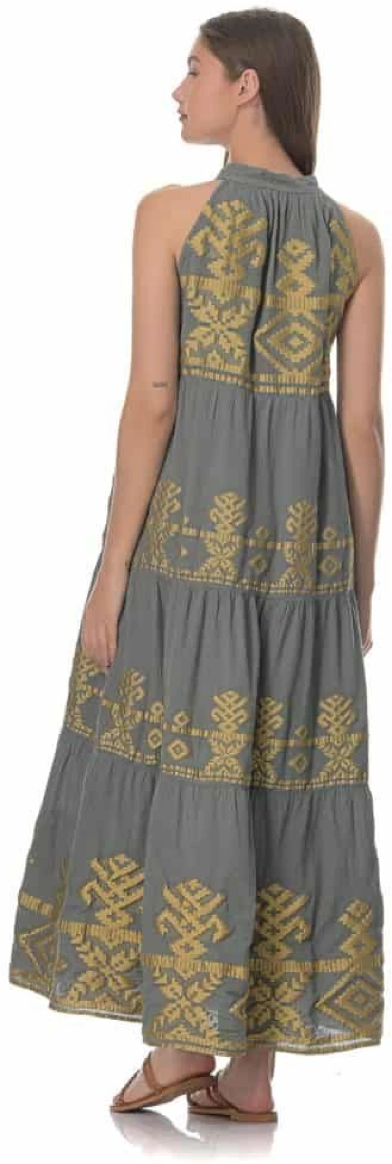 Φόρεμα Naxos Grey-Gold