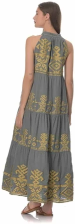 Φόρεμα Naxos Grey-Gold