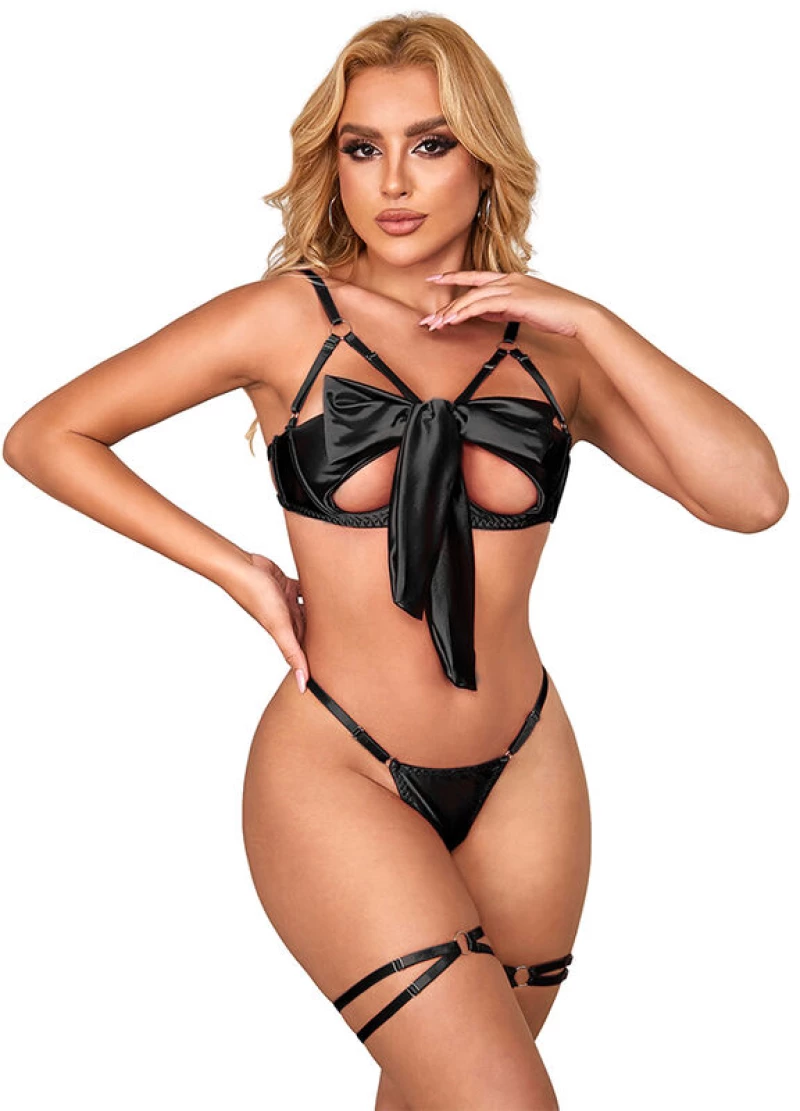 SUBBLIME - 955205 BRA SET WITH ADJUSTABLE BLACK BOW