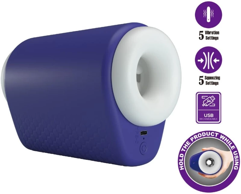 PRETTY LOVE - DJ LADY MALE MASTURBATOR WITH VIBRATION 5 SETTINGS PURPLE