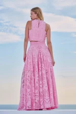 Φούστα Maxi Ροζ Lace