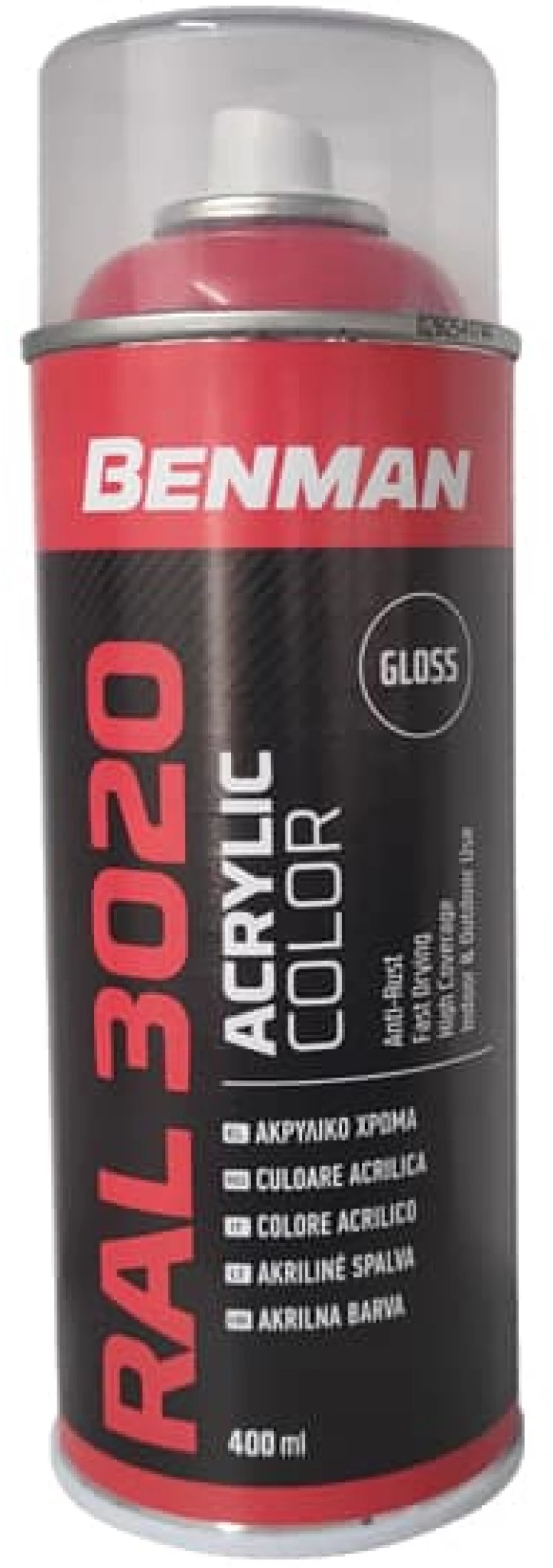 Σπρέι κόκκινο γυαλιστερό Ral 3020 Benman 400ml 28620