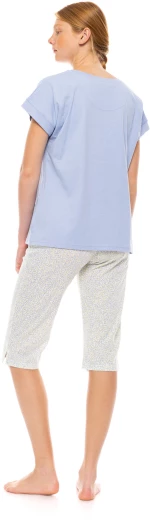 Γυναικεία πυτζάμα Pink Label - Κάπρι - Λαιμόκοψη - Cotton PYJAMA CAPRI PASTEL LEOPARD