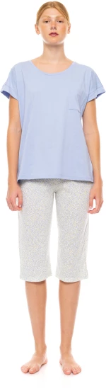 Γυναικεία πυτζάμα Pink Label - Κάπρι - Λαιμόκοψη - Cotton PYJAMA CAPRI PASTEL LEOPARD