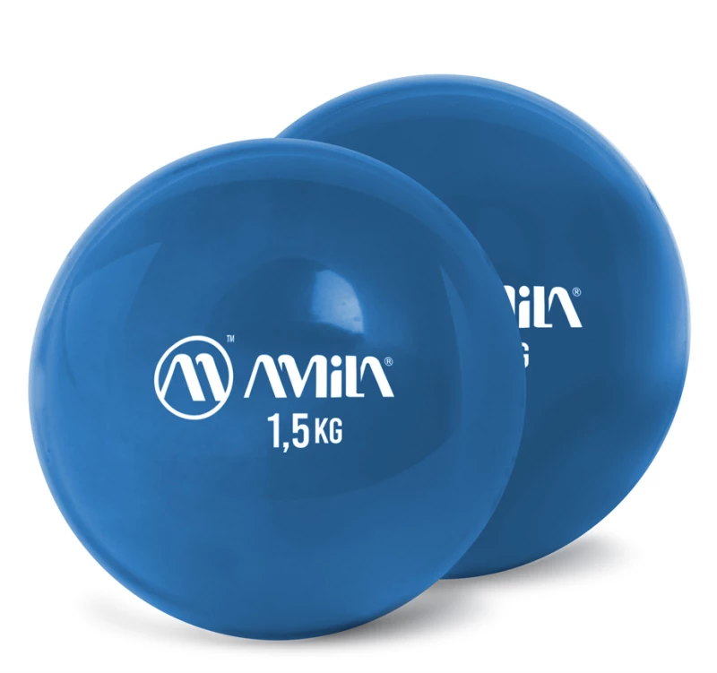 Μπάλα Pilates Palm Ball Two-Pack 1.5Kg Μπλε Amila 96718