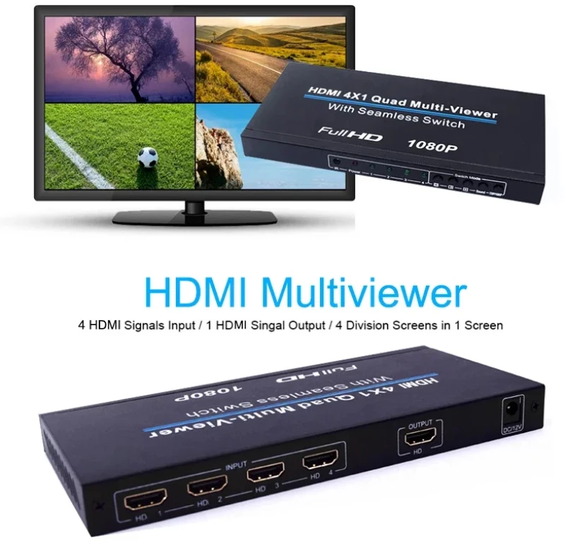 HDMI 4x1 Quad Multi-viewer
