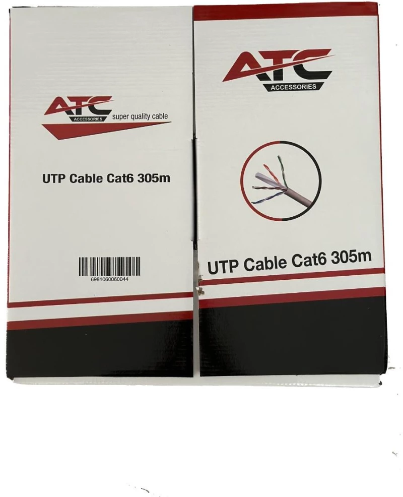 ATC Στροφείο Δικτύου ATC-613 UTP CAT6 305m Γκρί Εσωτερικό