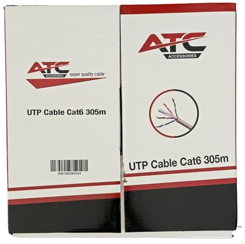 ATC Στροφείο Δικτύου ATC-613 UTP CAT6 305m Γκρί Εσωτερικό