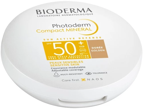 BIODERMA Photoderm Compact Mineral, Golden SPF50+, Αντηλιακή Πούδρα με 100% Ορυκτά - 10gr
