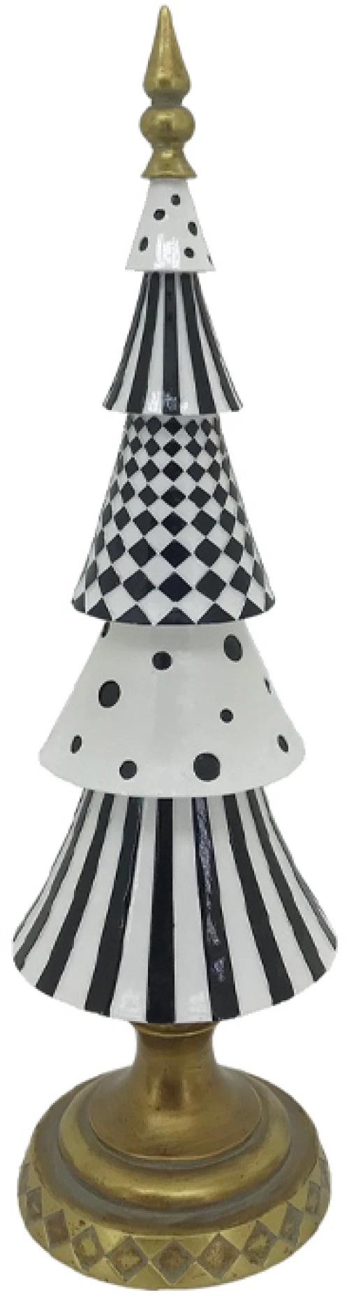 ABSTRACT TREE S ΧΡΙΣΤΟΥΓΕΝΝΙΑΤΙΚΟ ΔΙΑΚΟΣΜΗΤΙΚΟ ΔΕΝΤΡΟ 12x12x36 POLYRESIN ΛΕΥΚΟ ΜΑΥΡΟ ΧΡΥΣΟ INTHEBOX