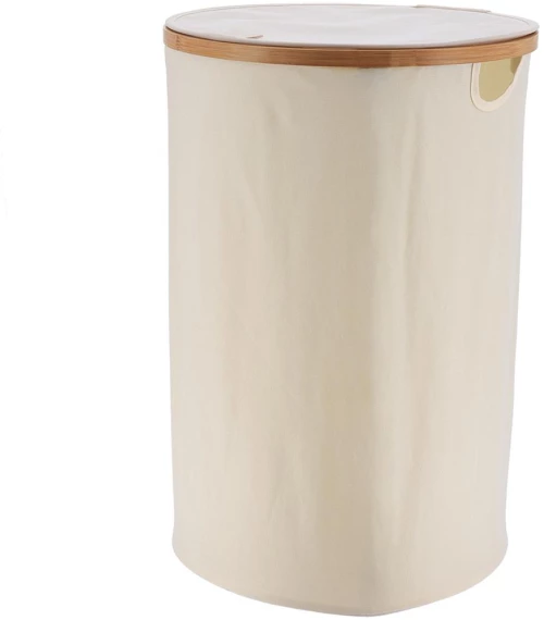 Καλάθι απλύτων polyester εκρού Φ40x60