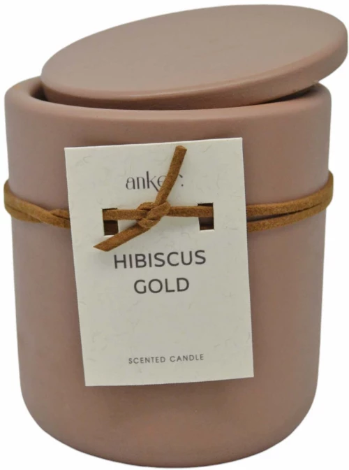 ΑΡΩΜΑΤΙΚΟ ΚΕΡΙ HIBISCUS GOLD ΣΕ ΤΣΙΜΕΝΤΕΝΙΟ ΔΟΧΕΙΟ ΜΕ ΚΑΠΑΚΙ 8,8x8,8x10εκ. ANKOR - Ankor 833092