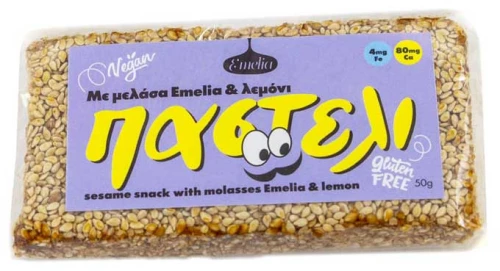 Παστέλι με Μελάσα Emelia 50gr - Lemon (Λεμόνι)