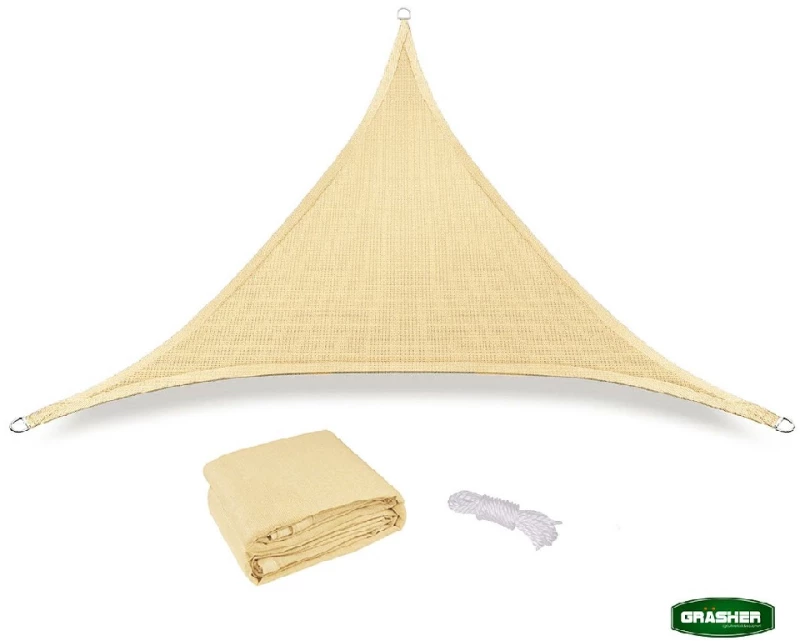 Grasher Ε220 Πανί σκίασης τρίγωνο με κρίκους 180gr/m²  5x5x5m Μπέζ / 103420
