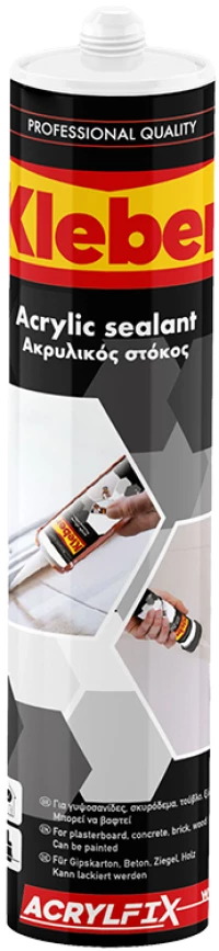 KLEBER ACRYLFIX ΕΛΑΣΤΙΚΟΣ ΑΚΡΥΛΙΚΟΣ ΑΡΜΟΣΤΟΚΟΣ ΓΕΝΙΚΗΣ ΧΡΗΣΗΣ ΛΕΥΚΟ 450GR UNIVERSAL 1069