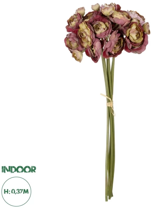 GloboStar® Artificial Garden PINK CAMELA BOUQUET 21299 Τεχνητό Διακοσμητικό Μπουκέτο Ρόζ Καμέλια Y37cm
