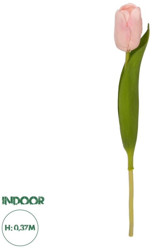 GloboStar® Artificial Garden PINK TULIP BRANCH 21200 Τεχνητό Διακοσμητικό Κλαδί Ροζ Τουλίπα Y37cm