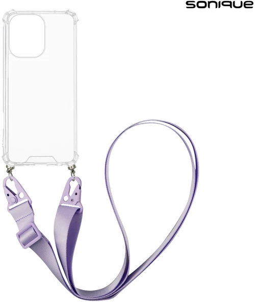 Θήκη Σιλικόνης με Strap Sonique Armor Clear Xiaomi Redmi 13 4G / Poco M6 4G Λιλά