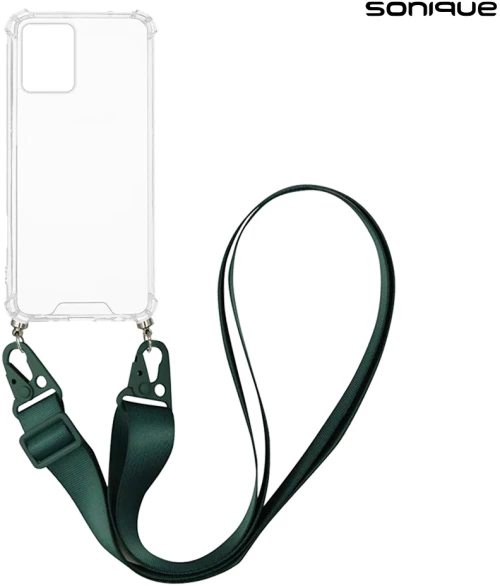 Θήκη Σιλικόνης με Strap Sonique Armor Clear Motorola Moto G13 4G / Moto G23 4G Πράσινο Σκούρο