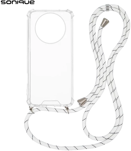 Θήκη Σιλικόνης με Κορδόνι Sonique Armor Clear Realme 12 Plus 5G Rainbow Λευκό