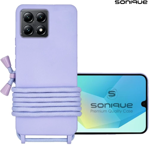 Θήκη Σιλικόνης με Κορδόνι CarryHang Sonique Xiaomi Xiaomi 14T Λιλά