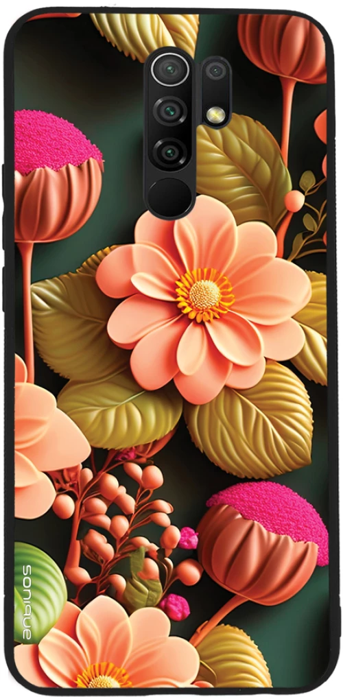 Θήκη Sonique 3D Flower Series για Xiaomi Redmi 9 Σομόν