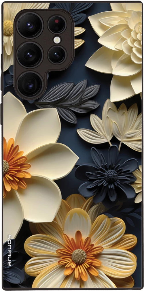 Θήκη Sonique 3D Flower Series για Samsung Galaxy S22 Ultra Εκρού