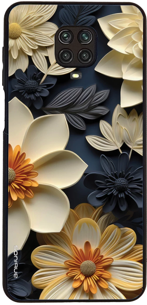 Θήκη Sonique 3D Flower Series για Xiaomi Redmi Note 9S/9 Pro Εκρού