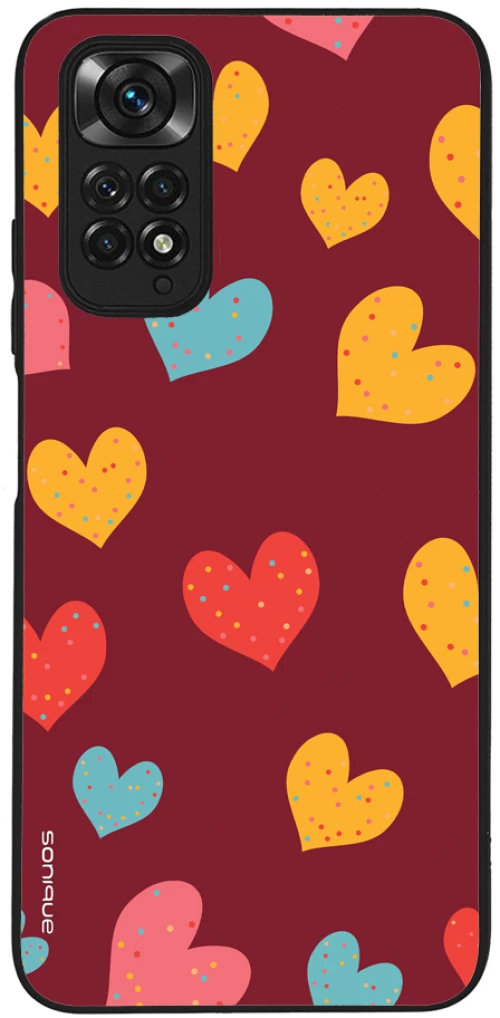 Θήκη Sonique Heart Series για Xiaomi Redmi Note 11 4G / Redmi Note 11S Μπορντώ
