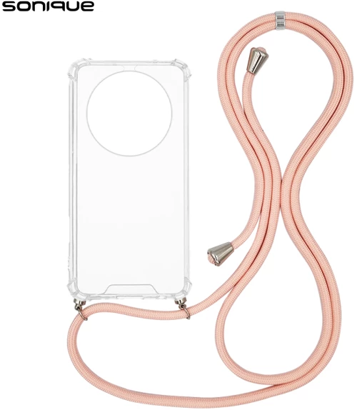 Θήκη Σιλικόνης με Κορδόνι Sonique Armor Clear Xiaomi Redmi 14C 4G / Poco C75 4G / Redmi A4 5G Ροζ