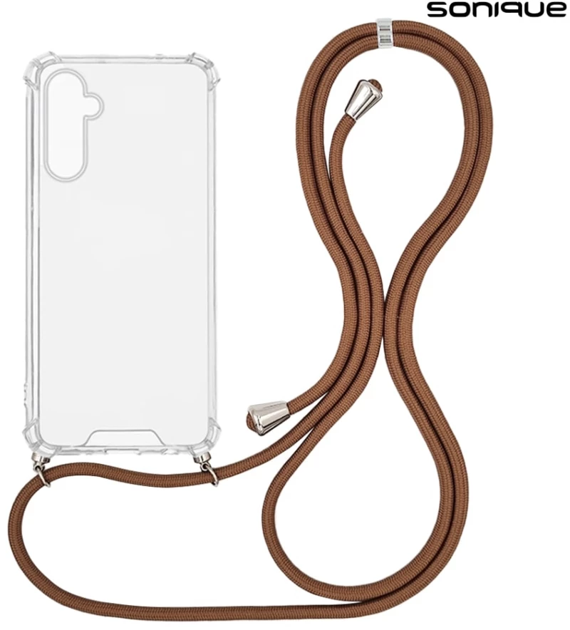 Θήκη Σιλικόνης με Κορδόνι Sonique Armor Clear Samsung Galaxy A16 4G / Galaxy A16 5G Καφέ
